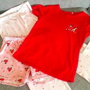 Girls Pajamas set Christmas Cat kids size 7/8